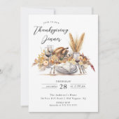 Invitation Aquarelle diner Thankesgiving (Devant)