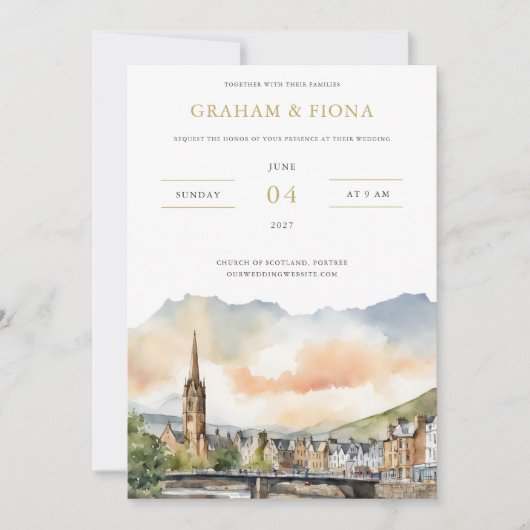 Invitation aquarelle d'Inverness (Devant)