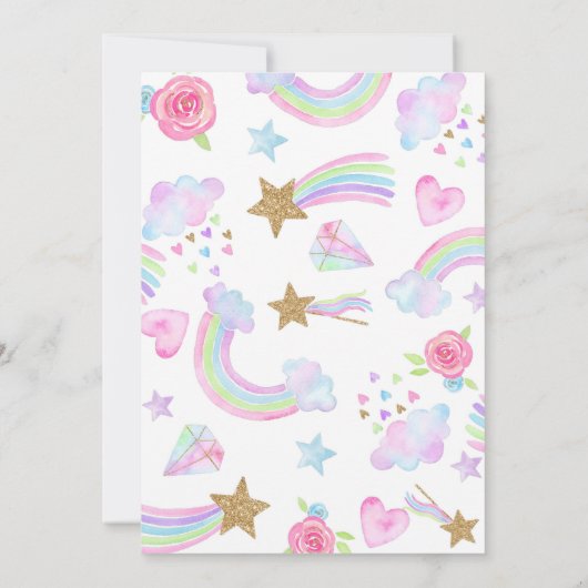 Invitation Aquarelle d'invitation d'anniversaire (Dos)