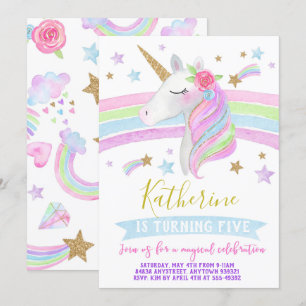 Invitation Aquarelle d'invitation d'anniversaire