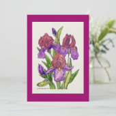 Invitation Aquarelle d'iris (Debout devant)