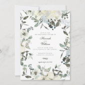 Invitation Aquarelle d'ivoire Dîner de répétition Mariage flo (Devant)