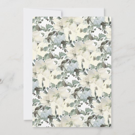 Invitation Aquarelle d'ivoire Mariage vert Sage (Dos)