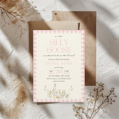Invitation Aquarelle d'oie soie Baby shower de fille rose