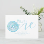 Invitation Aquarelle Donut premier anniversaire Sweet Party B (Debout devant)