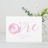 Invitation Aquarelle Donut premier anniversaire Sweet Party r (Debout devant)
