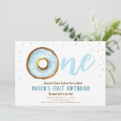 Invitation Aquarelle Donut Sweet One Boy Premier Anniversaire (Debout devant)