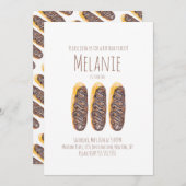 Invitation Aquarelle Donut Troisième anniversaire Sweet Eclai (Devant / Derrière)