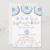 Invitation Aquarelle Donuts Baby Sprinkle Baby shower garçon (Devant)