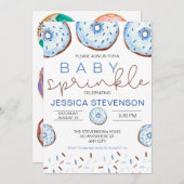 Invitation Aquarelle Donuts Baby Sprinkle Douche (Devant / Derrière)