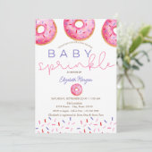 Invitation Aquarelle Donuts Bébé Sprinkle Girl Baby shower (Debout devant)