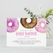 Invitation Aquarelle Donuts C'est une fille Baby Sprinkle Dou (Debout devant)