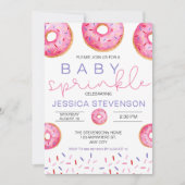 Invitation Aquarelle Donuts fille bébé Sprinkle Douche (Devant)