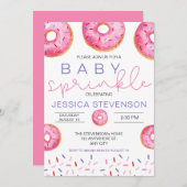 Invitation Aquarelle Donuts fille bébé Sprinkle Douche (Devant / Derrière)
