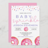 Invitation Aquarelle Donuts fille bébé Sprinkle Douche (Devant / Derrière)