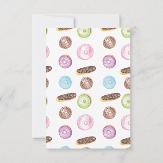 Invitation Aquarelle Donuts Genre Révéler Main Peint Invit (Dos)