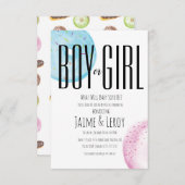 Invitation Aquarelle Donuts Genre Révéler Main Peint Invit (Devant / Derrière)