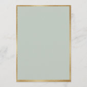 Invitation Aquarelle d'or vert Sage Floral Première communion (Dos)