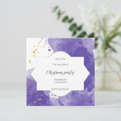 Invitation Aquarelle d'or violet artistique (Debout devant)