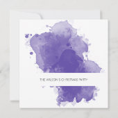 Invitation Aquarelle d'or violet artistique (Dos)