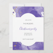 Invitation Aquarelle d'or violet artistique (Devant)