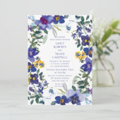 Invitation Aquarelle d'orchidée violette et blanche Mariage d (Debout devant)