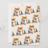 Invitation Aquarelle dorée de Noël (Dos)