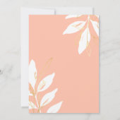 Invitation Aquarelle dorée Mariage floral (Dos)