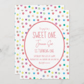 Invitation Aquarelle Dots Anniversaire Fête Coloré (Devant / Derrière)