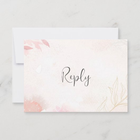 Invitation Aquarelle douce Blush Floral Wedding RSVP (Devant)