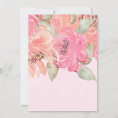 Invitation Aquarelle douce Boho Ours floral Bois Bébé (Dos)