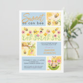Invitation Aquarelle douce comme peut être baby shower mignon (Debout devant)