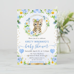 Invitation Aquarelle Douce Fête de Naissance du Tigre de la J