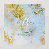 Invitation Aquarelle douce Feuilles paradisiaques Surprise An (Devant / Derrière)