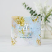 Invitation Aquarelle douce Feuilles paradisiaques Surprise An (Debout devant)