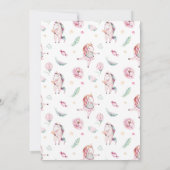 Invitation Aquarelle douce Fleurs arc-en-ciel Unicorn Anniver (Dos)