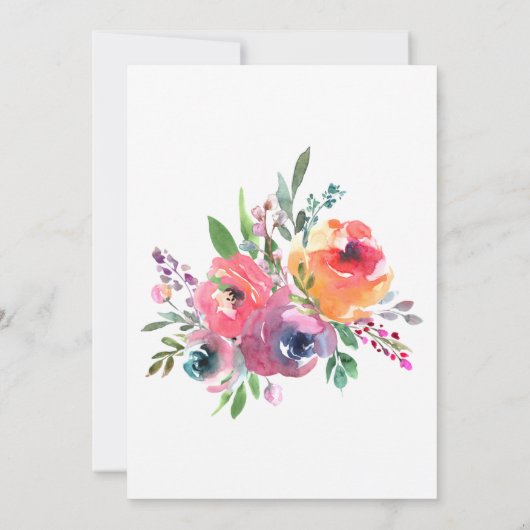 Invitation Aquarelle douce Floral Moderne Mariage élégant (Dos)