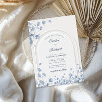 Aquarelle douce pastel bleu fleur sauvage boho arc