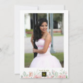 Invitation Aquarelle douce pastel florale photo Sweet 16 (Dos)
