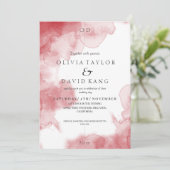 Invitation Aquarelle douce romantique moderne Mariage Bourgog (Debout devant)