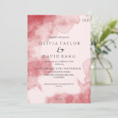 Invitation Aquarelle douce romantique moderne Mariage rouge (Debout devant)