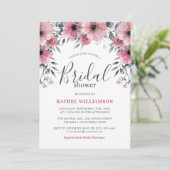 Invitation Aquarelle douce rose florale Fête des mariées élég (Debout devant)