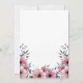 Invitation Aquarelle douce rose florale Fête des mariées élég (Dos)