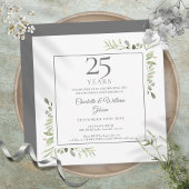 Invitation Aquarelle douce Verdure 25e anniversaire