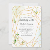 Invitation Aquarelle douche en cristal géométrique par courri (Devant)