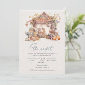 Invitation Aquarelle, Douche nuptiale fraîche du marché (Debout devant)