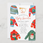 Invitation Aquarelle Douleur moche fête de vacances (Devant)