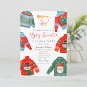 Invitation Aquarelle Douleur moche fête de vacances (Debout devant)