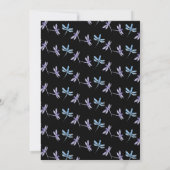 Invitation Aquarelle Dragonfly Elegant Script Mariage Noir (Dos)