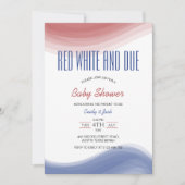 Invitation Aquarelle Drapeau USA Rouge Blanc et Impayé (Devant)